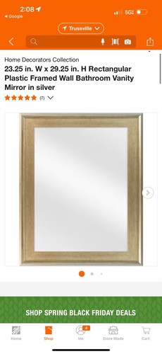 NEW 23.2in Framed Vanity Mirror Two-Tone Home Decorators Collection C7C - Picture 2 of 4