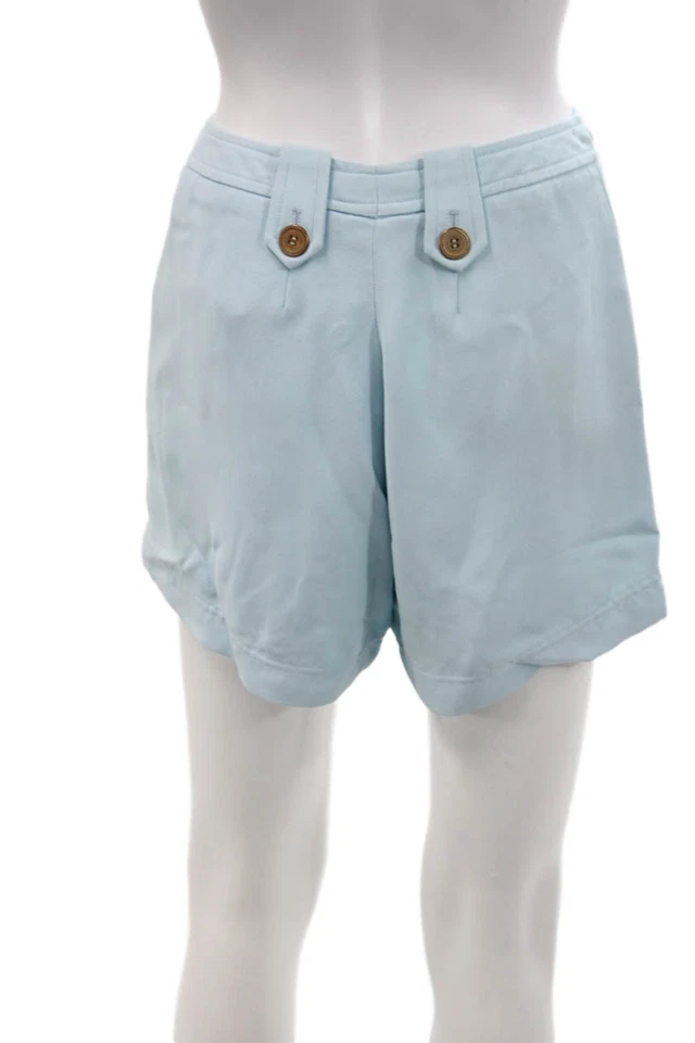 Pantalones Cortos de Vestido J. Mclaughlin Para Mujer Texturizados Cremallera Botón Plisado Azul Talla 06 Foto 3 de 4