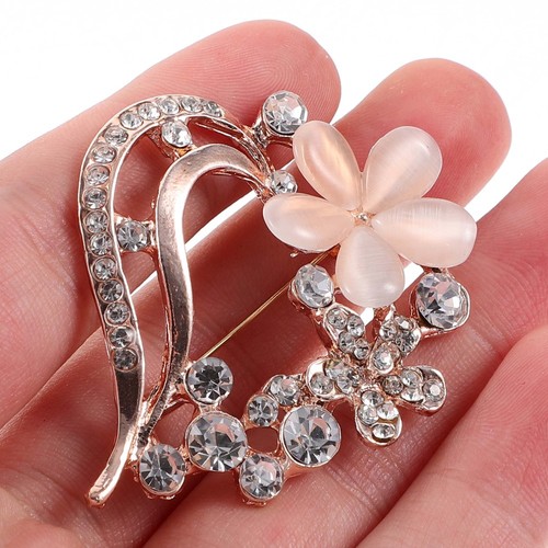 Accessorio per spilla fiore prugna a forma di cuore in lega di strass 1 - Foto 6 di 12