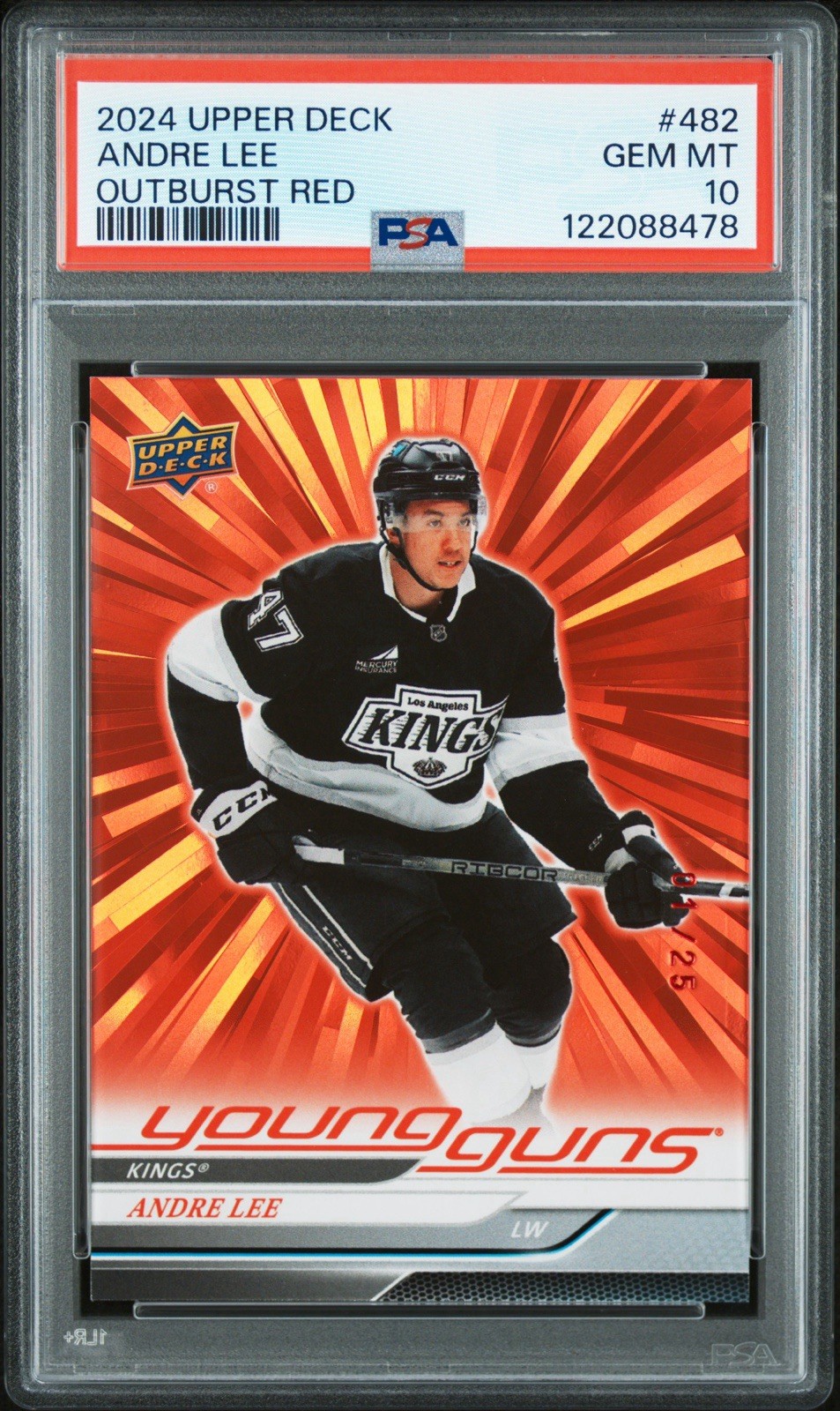 2024-25 Upper Deck Series 2 - Young Guns Andre Lee #482 Outburst Red /25 (RC)