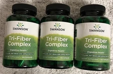 300 Caps Swanson Tri-Fiber Complex Psyllium/Oat Bran/Apple Pectin Digestive