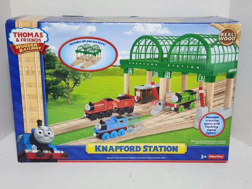 Thomas &Friends Wooden Railway Train KNAPFORD STATION w/ flashing signal lights