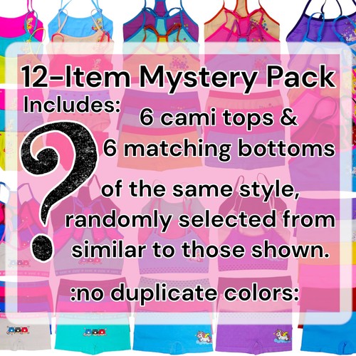 Girls' Pack of 6 Random Print Assortment Spaghetti Strap Training Top and Mat... - Picture 2 of 7