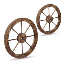 Wagenrad holz Kutschenrad Deko Rustikales Speichenrad wetterfest braun 400 g