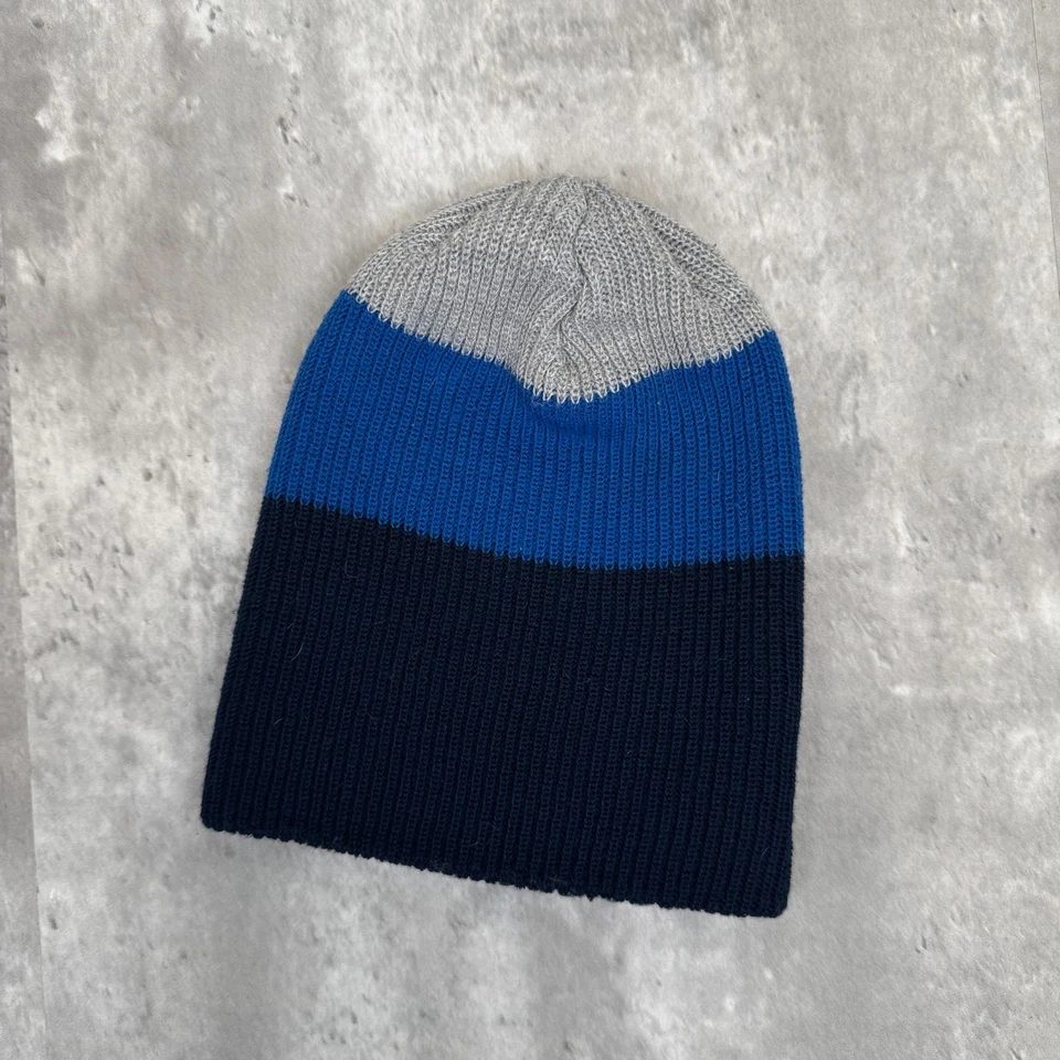Boné de relógio SmartWool Cantar tamanho único azul cinza colorblock gorro merino esqui - Imagem 2 de 4