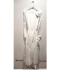 Philosophy di Lorenzo Serafini White Embroidered Cotton Midi Dress IT 42 US 6