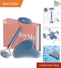 Jade Face Roller Gua Sha Set Natural Stone Facial Skin Care Tools Women Men