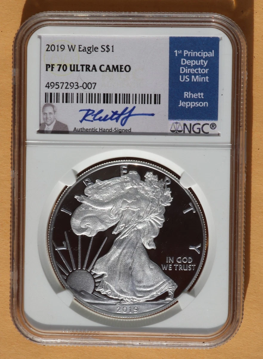 2019-w アメリカンシルバーイーグル　アーリーリリース 25+ American Eagle PR 70 Graded 2019 Silver Bullion Coins for sale