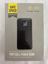 Safe Speed Portable Power Bank + Flashlight USB-A 2 USB-C 1 Brand New