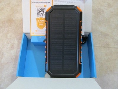 Riapow T11W Power Bank Solar Charger Portable Orange 26800mAh NEW
