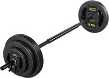 Barbell Weight Set for Lifting, 45 LB Weight Bar Set with Adjustable Free Weight