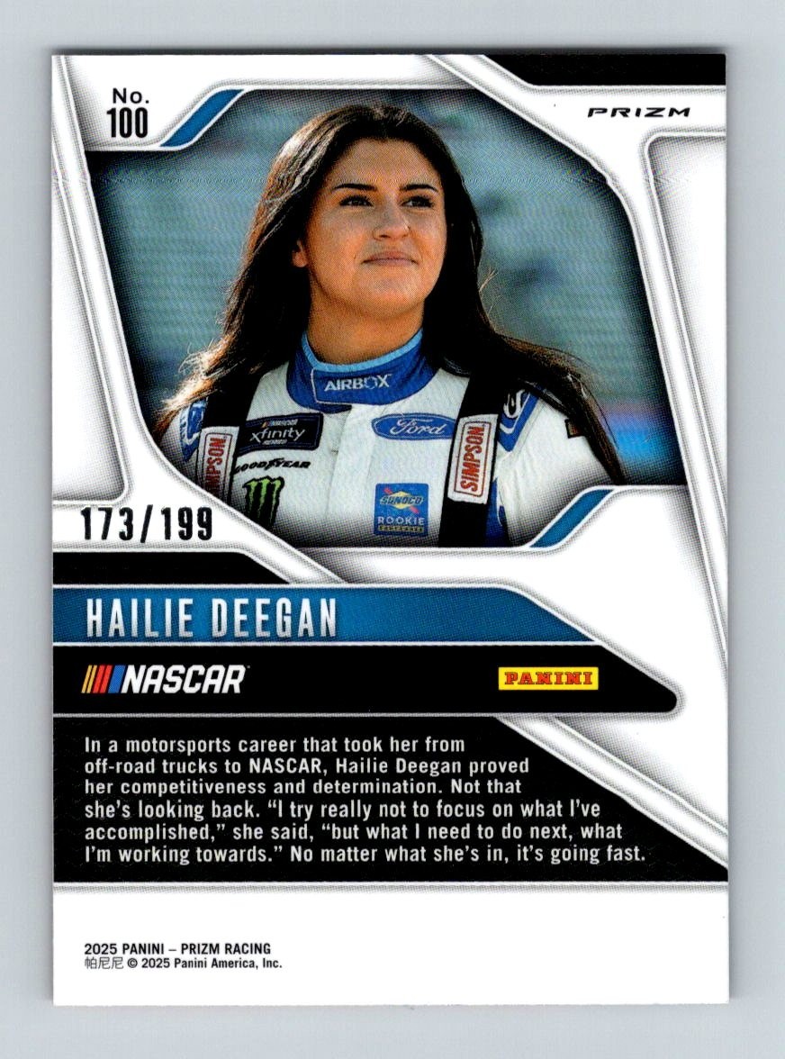 2025 Panini Prizm Nascar Red Pulsar Prizms #100 HAILIE DEEGAN 173