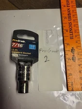 Pro-Grade 14200 7/16" Socket 12 Point, 1/2" Drive - NOS