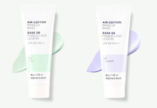 K-Beauty The Face Shop Air Cotton Makeup Base 35g SPF30 PA  Mint / Lavender 1