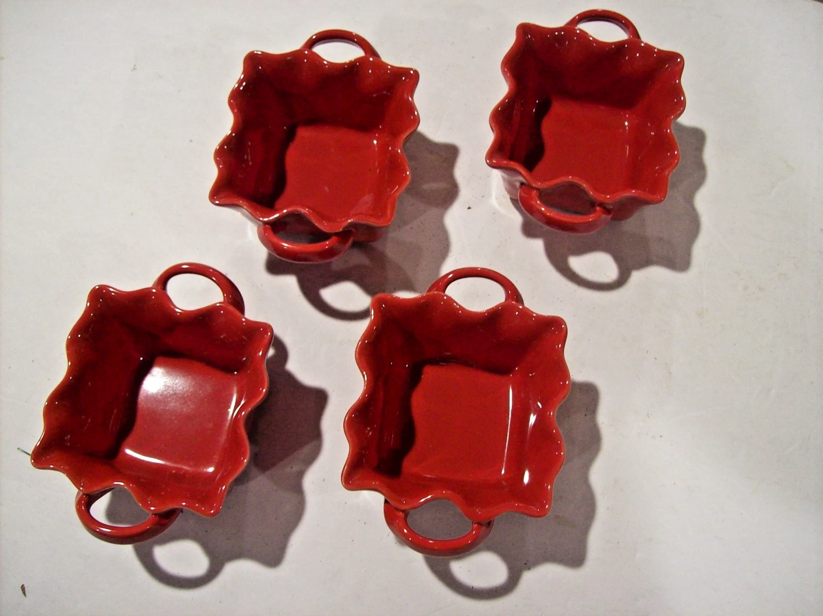BIA Red Hand Glazed Bakeware 4 Pc Set W/Handles Oven Safe 3” X 3”
Opens in a new window or tab