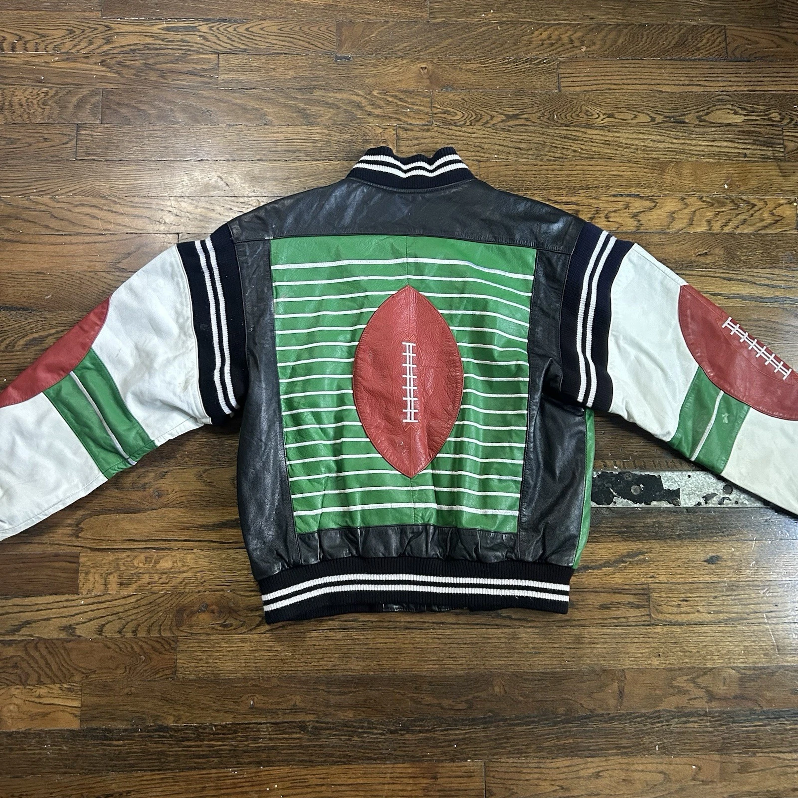 Vintage 90s Michael Hoban Wheremi Football Genuine Leather Jacket RARE - product detail image 6