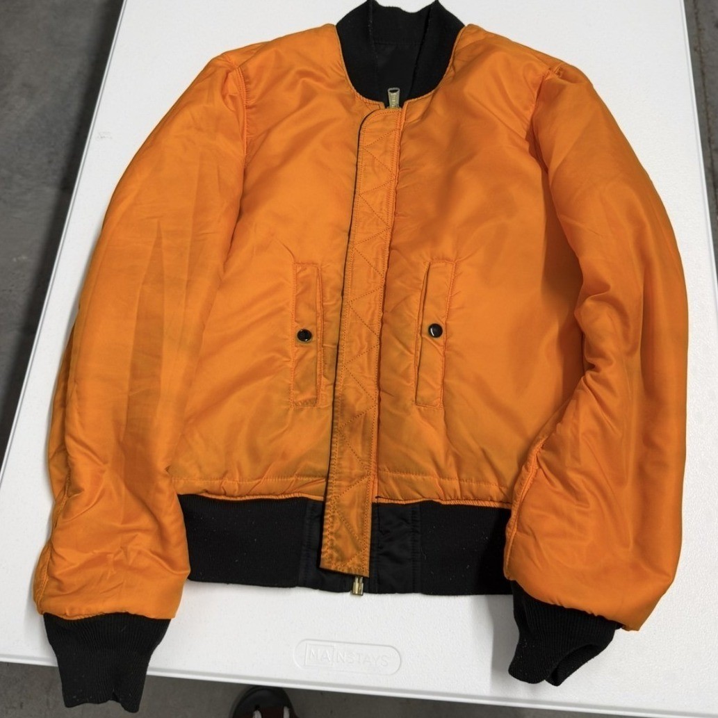 Alpha Industries MA-1 Flight Jacket Black Bomber Orange Lining MIL