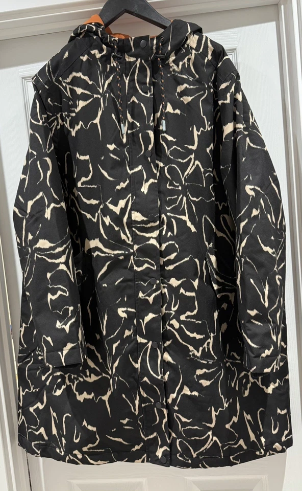 White Stuff Willow Waterproof Coat- Black/Neutral/Orange Colours- Size 22- BNWT - Image 2 of 4