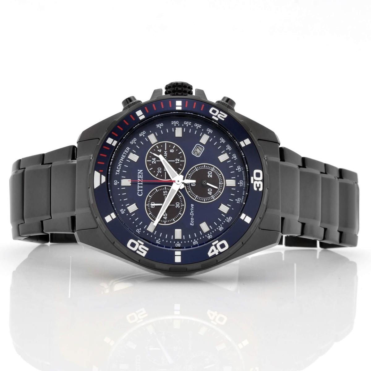 Citizen Men's Watch Weekender Chrono Black and Blue Dial Bracelet