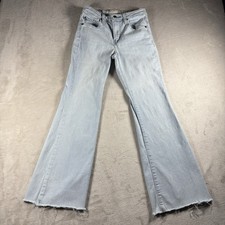 Levi's 726 Jeans Women  s 26x28 Light Blue High Rise Flare Distressed 1687