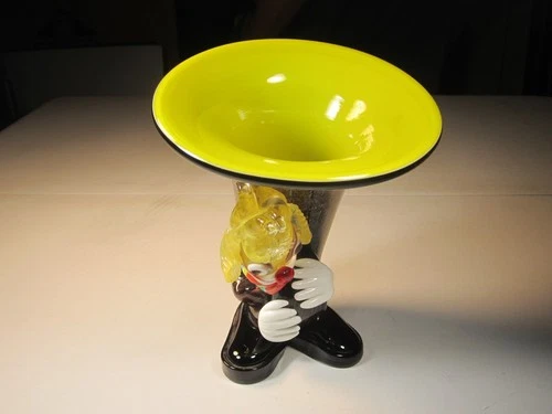 VTG Murano Glass Clown Musical Tuba Player