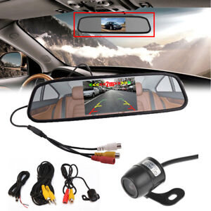 170° Car Backup Rear View Camera Reverse Parking Assist Kit 4.3" LCD Monitor