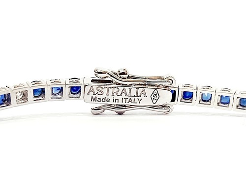 Bracciale Tennis Astralia Oro Zaffiro e Diamanti certificato Gem Tech 18kt - Foto 4 di 12