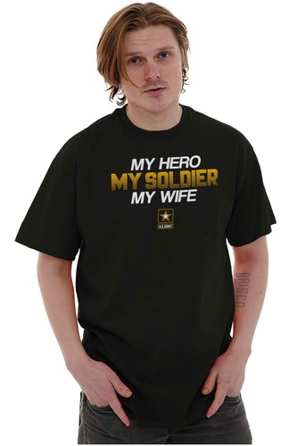 US Army Star Logo My Hero My Soldier My Wife Mens Casual Crewneck T Shirts Tees - 第 6/8 張圖片
