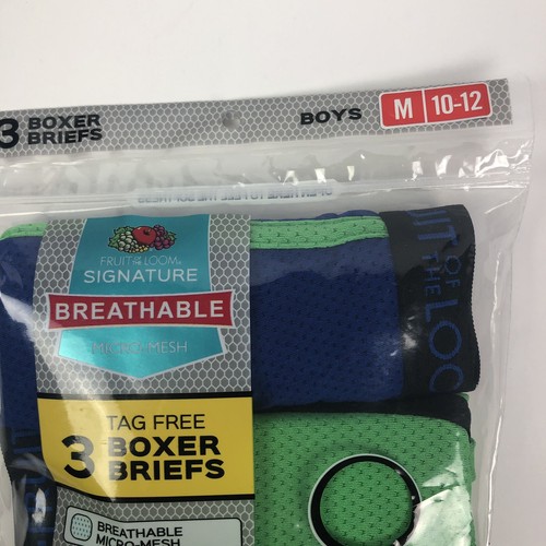FRUIT OF THE LOOM Boy’s Boxer Briefs Size M (10-12) Lot Of 2 Total 6 Briefs - Picture 3 of 10