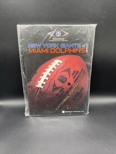 2007 NFL NEW YORK GIANTS gegen MIAMI DOLPHINS Wembley OFFIZIELLES PROGRAMM VERSIEGELTES HANDTUCH - Bild 1 von 21