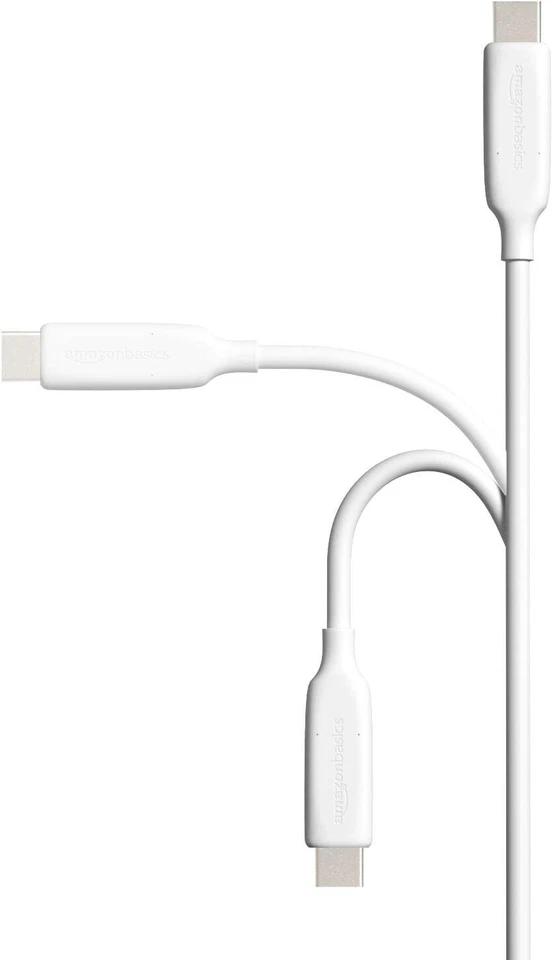 (2) Amazon Basics Fast Charging 60W USB-C3.1 Gen2 to USB-C Cable 3' White $18.78 - Image 3 of 4