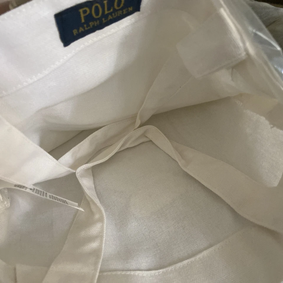 Polo Ralph Lauren Tote Bag White Cream Canvas Cotton - Tri-Color Rider Logo New - Image 3 of 4