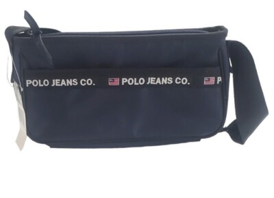 Polo Jeans Co Ralph Lauren Black Nylon Shoulder Bag Purse Vtg 90s 