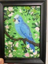 gouache paintings original-parrot theme