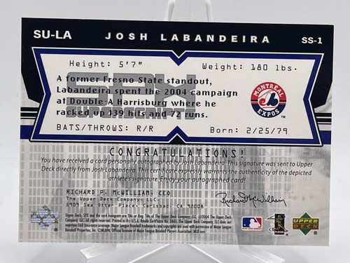 Josh Labandeira 2004 SPX Super Scripts Autograph #SU-LA Auto - Picture 2 of 2