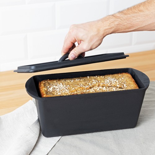 Pentola Pane da Forno in Ghisa 24cm - Teglia con Coperchio Forno Olandese - Nero - Foto 3 di 7