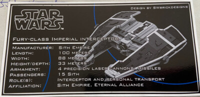 Star Wars UCS Style Sticker MOC Fury-class Imperial Intercepto by SWbrickdesigns