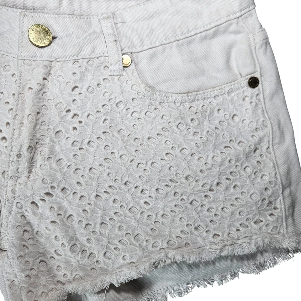 Romeo & Juliet Couture 27 белый отверстие срезать Jean шорты богемное ковбой фестиваль - Изображение 3 из 4