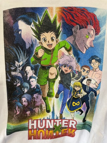 Hunter X Hunter HXH Pullover Hoodie White Sweatshirt Large VGUC Anime