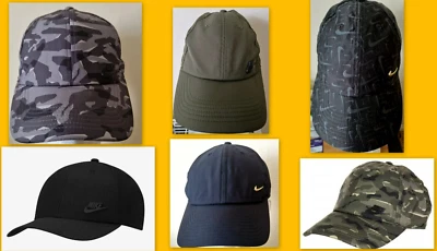 Nike Herren Metall Heritage Kappe Baseball Mütze Logo verstellbar SCHWARZ/GOLD NIKE NIETEN