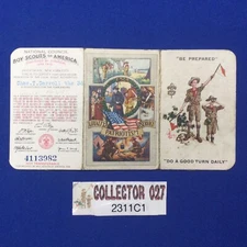 Boy Scout 1927 Membership Card From Morristown NJ Chas. T. Carroll 3rd 2311C1