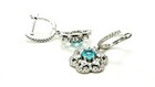 925 Sterling Silver Aquamarine Handmade Women's Earrings 1.25 IN — photo 2