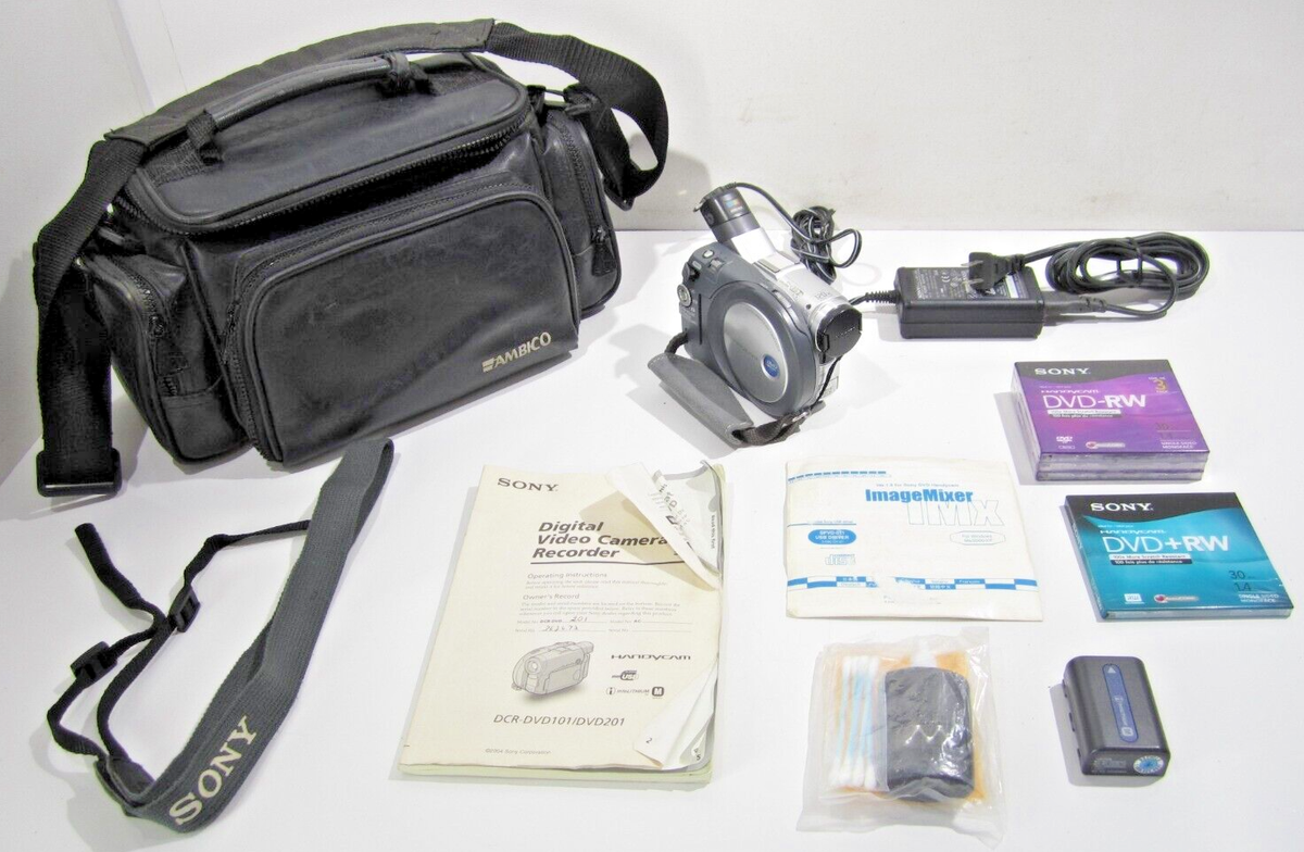 SONY DVDビデオカメラ DCR-DVD201 純正バッグ バッテリー付 Sony Handycam DCR-DVD201 Digital Video Camera Camcorder W/Bag