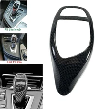Gloss Real Dry Carbon Fiber Gear Shift Knob Handle Cover Fit 11-16 F10 528i 550