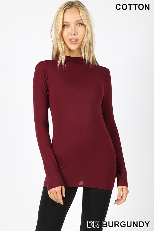 Jinglan Women's Long Sleeve Mock Neck Knit Midi Dress Burgundy Marl Size S