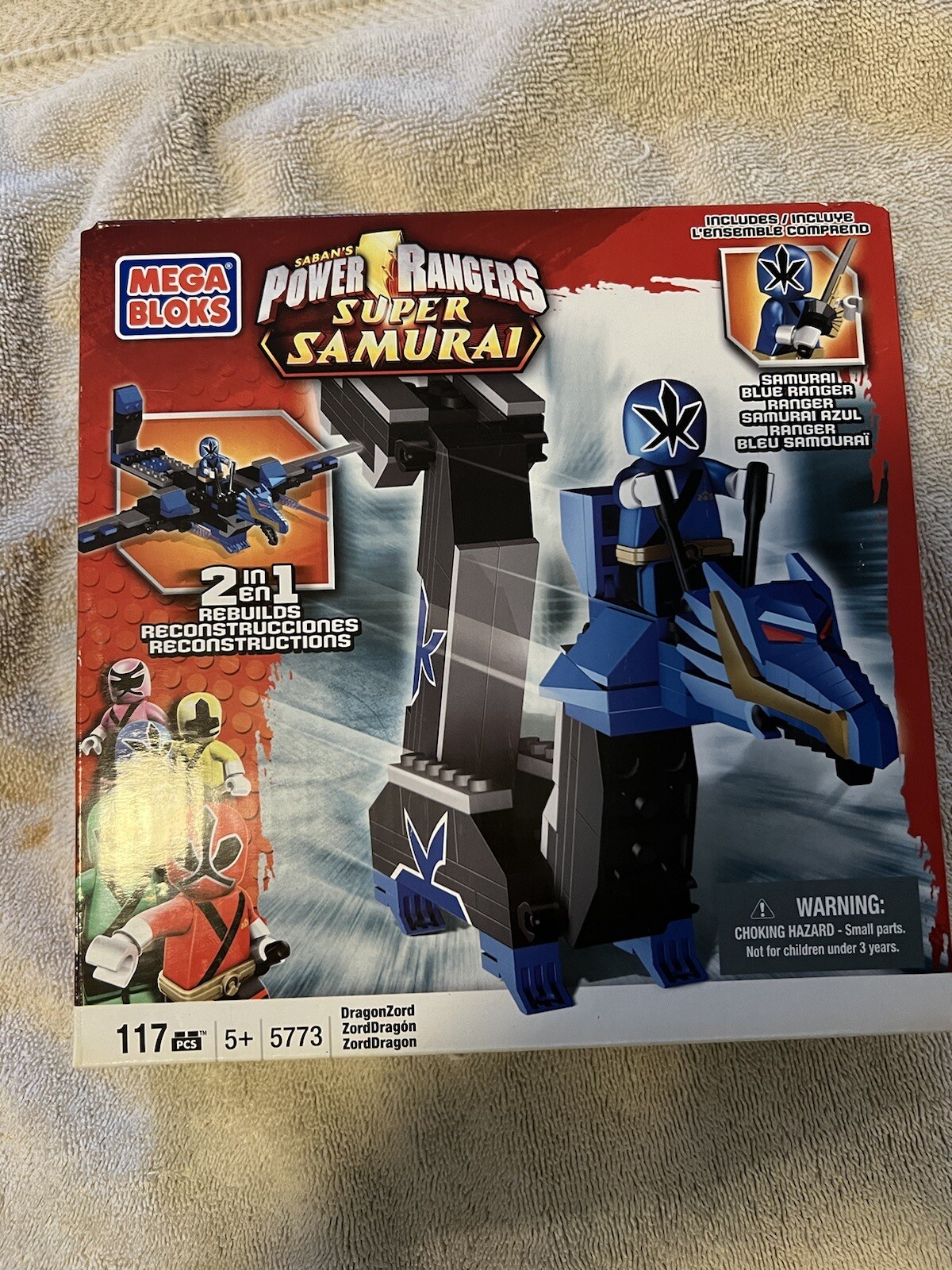 MEGA BLOKS 5773 Super Samurai Power Rangers Blue Ranger DragonZord ...