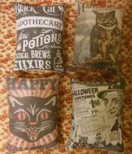 Primitive/Vintage/Halloween Ornies/Bowl Fillers/ Cupboard Tucks Set of 4-Set # 9