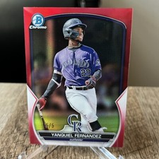 2023 Bowman Chrome Yanquiel Fernandez Prospect Red Refractor #’d /5 Rockies