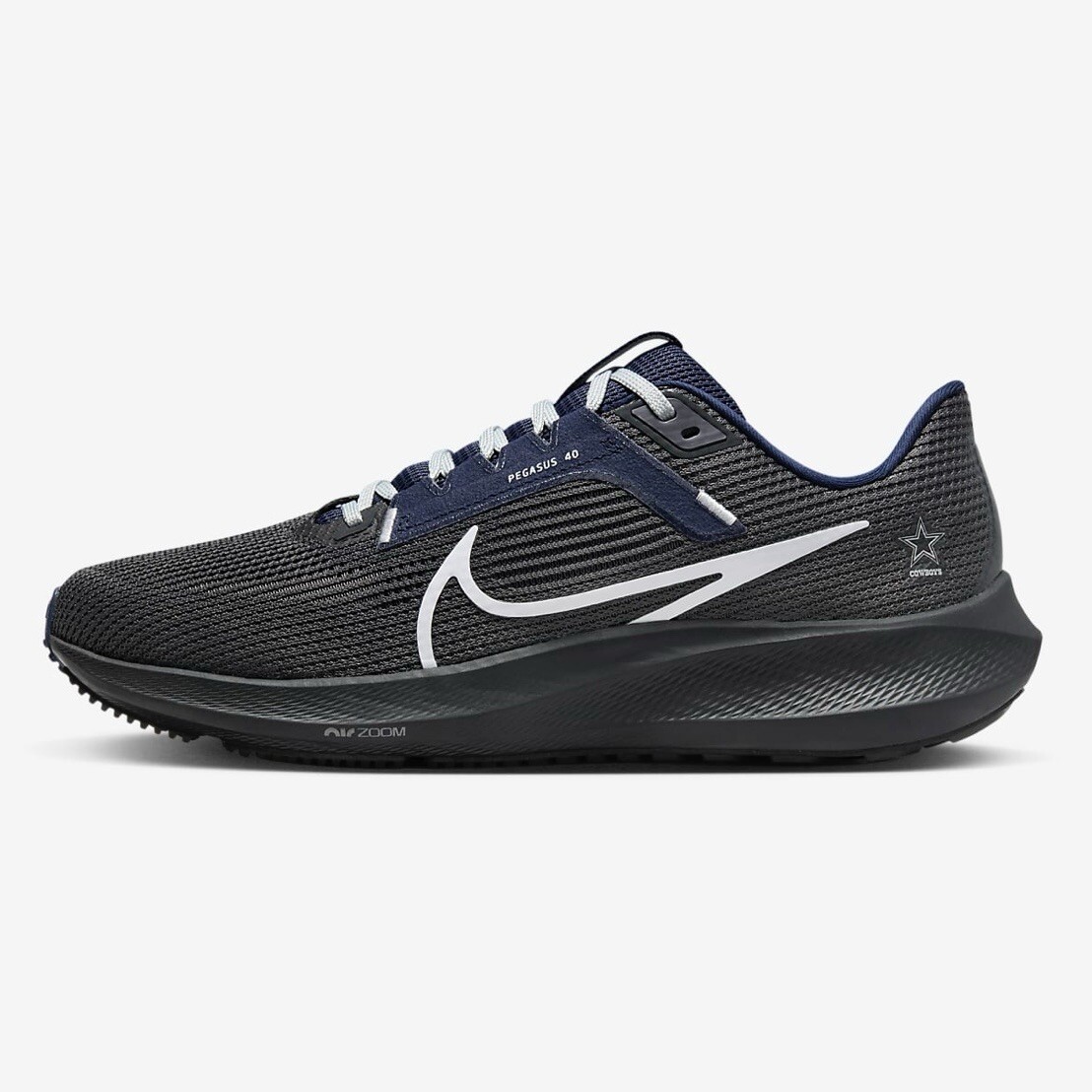 NEW Nike Zoom Pegasus 40 NFL Dallas Cowboys Black Navy DZ5975-001 Mens Size 12.5