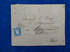 TIMBRE SUR ENVELOPPE  Stamp on envelope  1874 N° 60C - PATAY